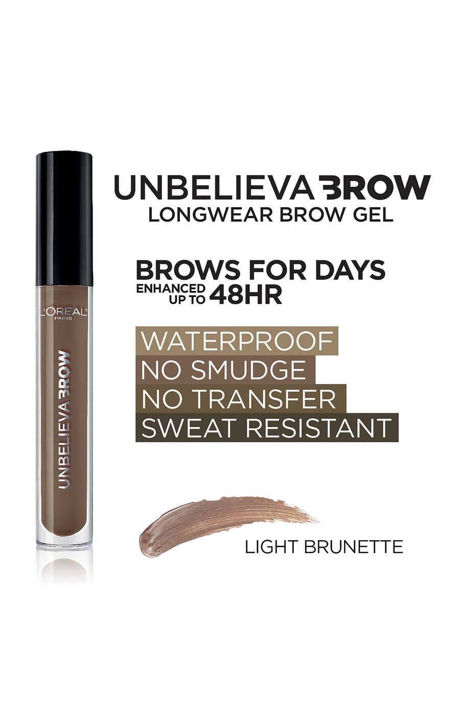 L'Oréal Paris Unbelieva-Brow Longwear Waterproof Tinted Brow Gel Light Brunette; image 3 of 5