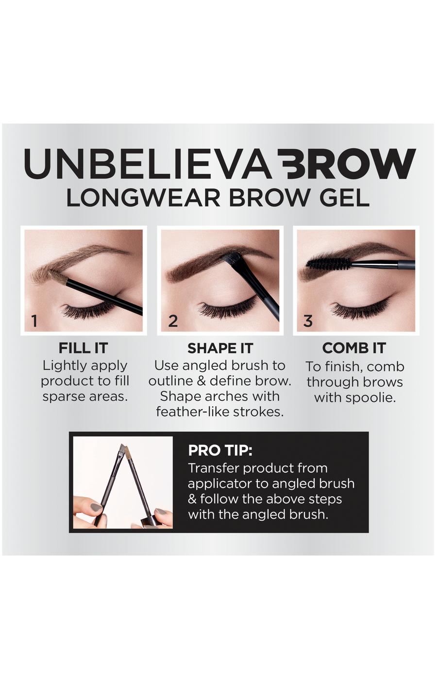 L'Oréal Paris Unbelieva-Brow Longwear Waterproof Tinted Brow Gel Light Brunette; image 4 of 5