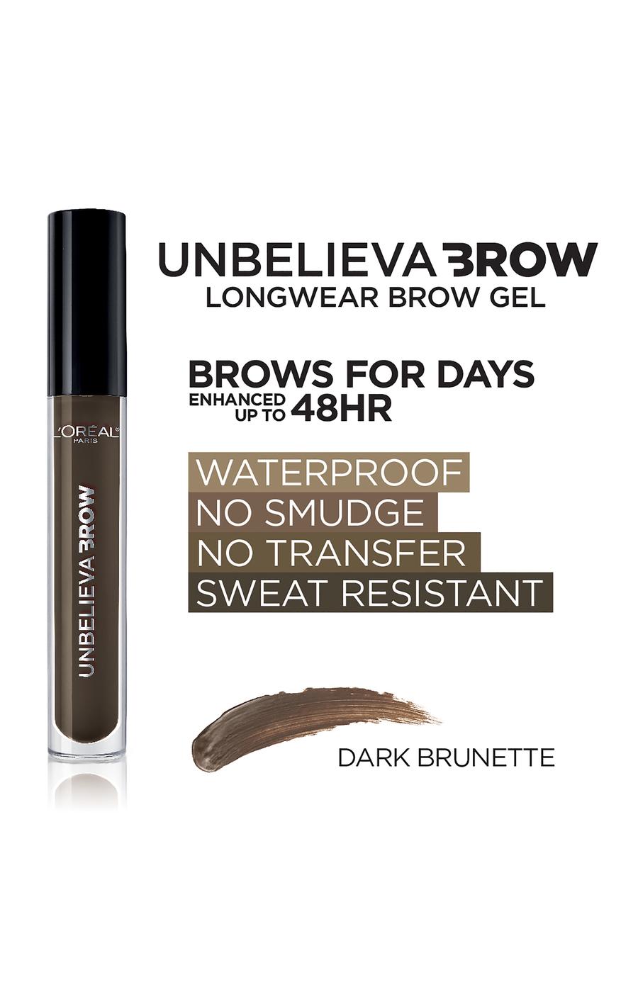 L'Oréal Paris Unbelieva-Brow Longwear Waterproof Tinted Brow Gel Dark Brunette; image 3 of 5