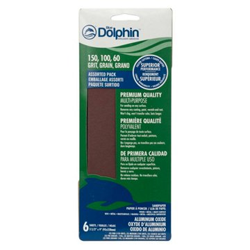Blue Dolphin Multipurpose Assorted Sandpaper Sheets, 6 ct., 3 x 9 in