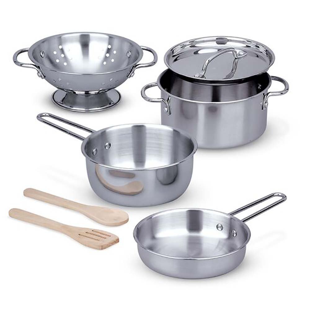 melissa and doug stainless steel pots and pans