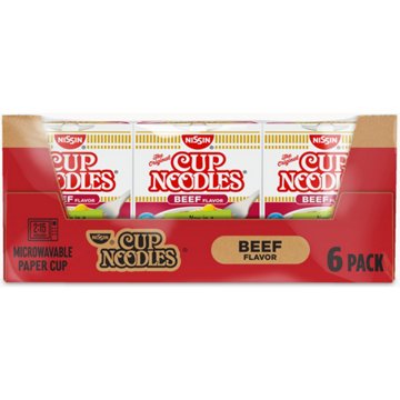 Nissin Beef Cup Noodles Value Pack, 6 ct