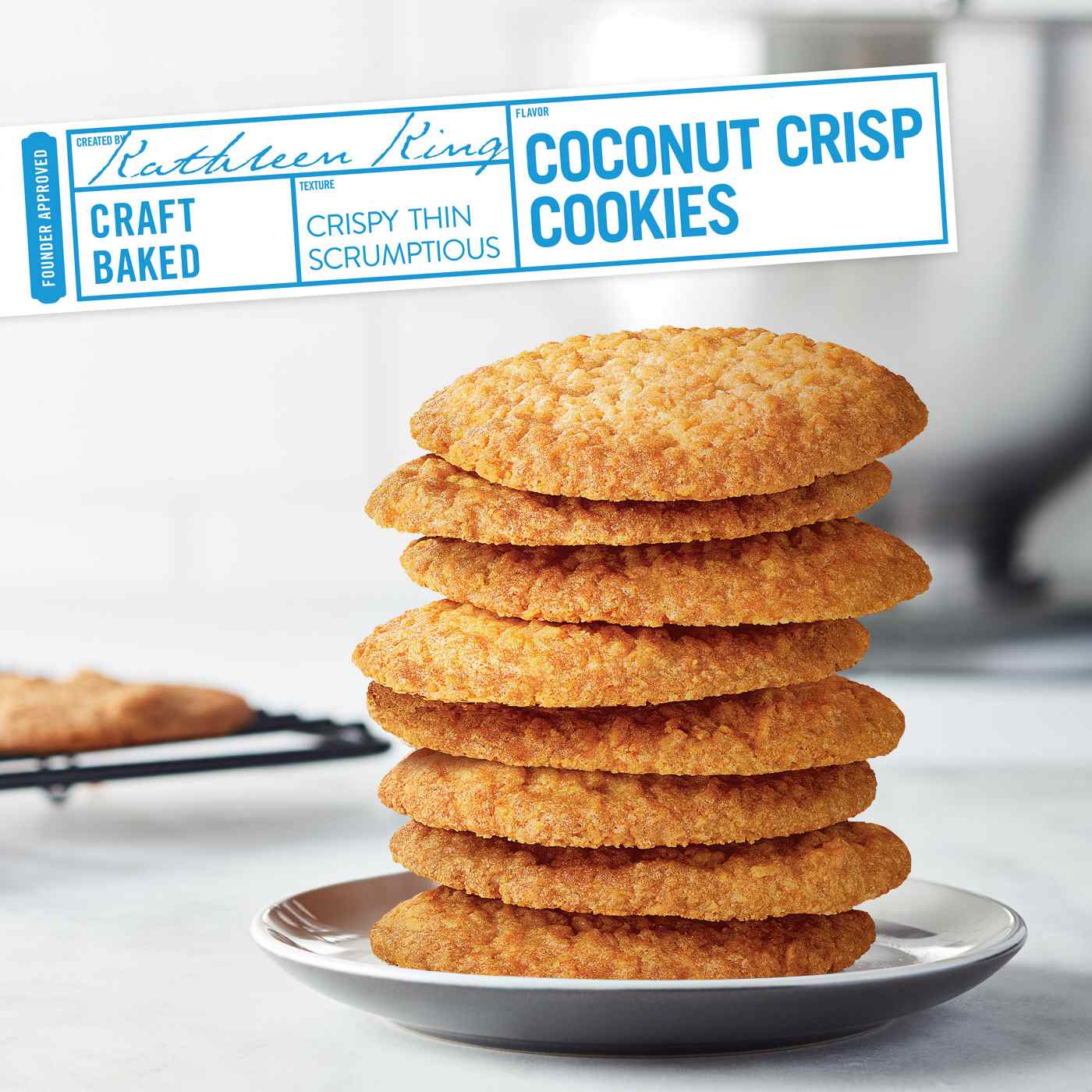 Tate's Bake Shop Coconut Crisp Cookies; image 3 of 6