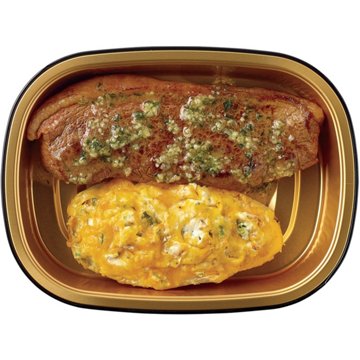 Meal Simple by H-E-B Beef Petite Sirloin Steak & Jalapeño Cream Cheese Loaded Potato Boat, Avg. 0.75 lb