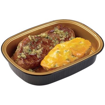 Meal Simple by H-E-B Beef Petite Sirloin Steak & Jalapeño Cream Cheese Loaded Potato Boat, Avg. 0.75 lb