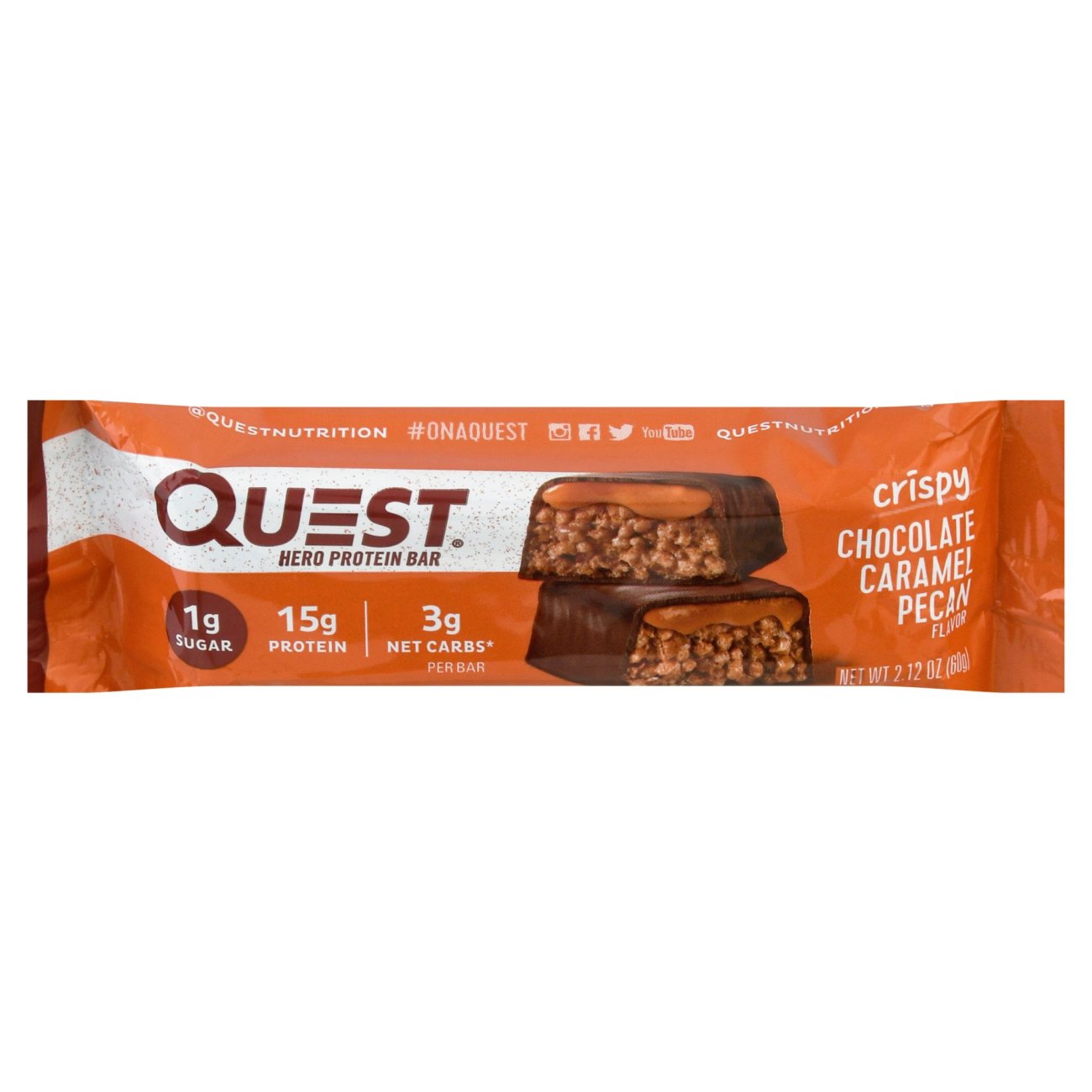 Quest Hero 15g Protein Bar - Chocolate Caramel Pecan - Shop Granola ...