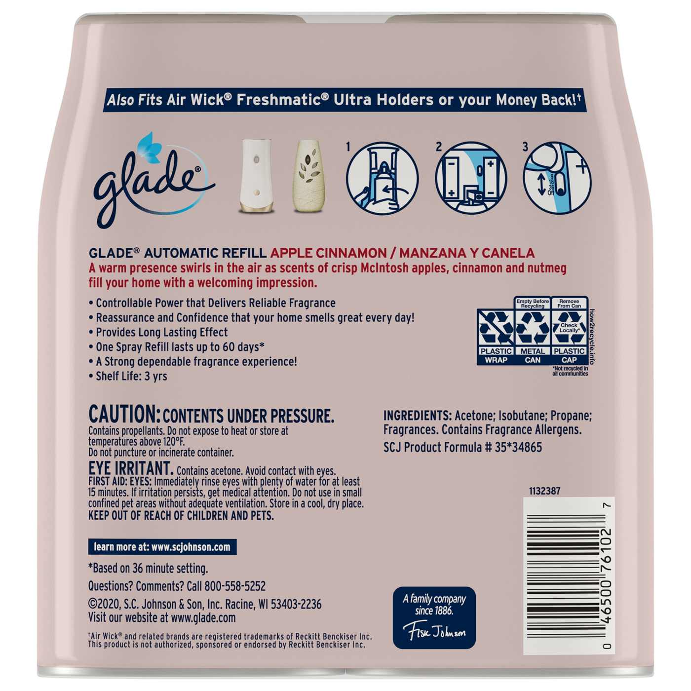 Glade Automatic Spray Refills, Value Pack - Apple Cinnamon; image 2 of 3