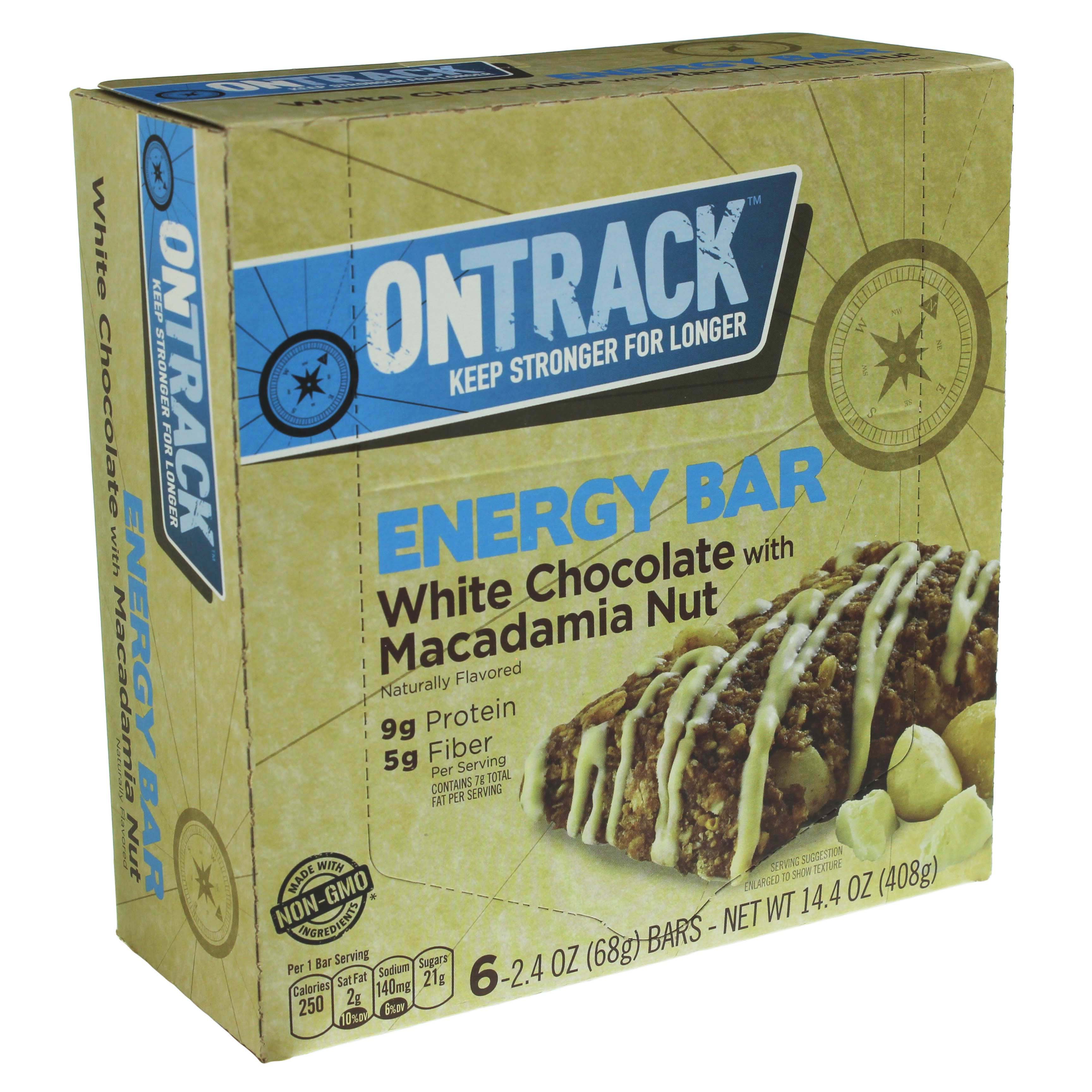 On Track White Chocolate Macadamia Nut Energy Bars Shop Granola