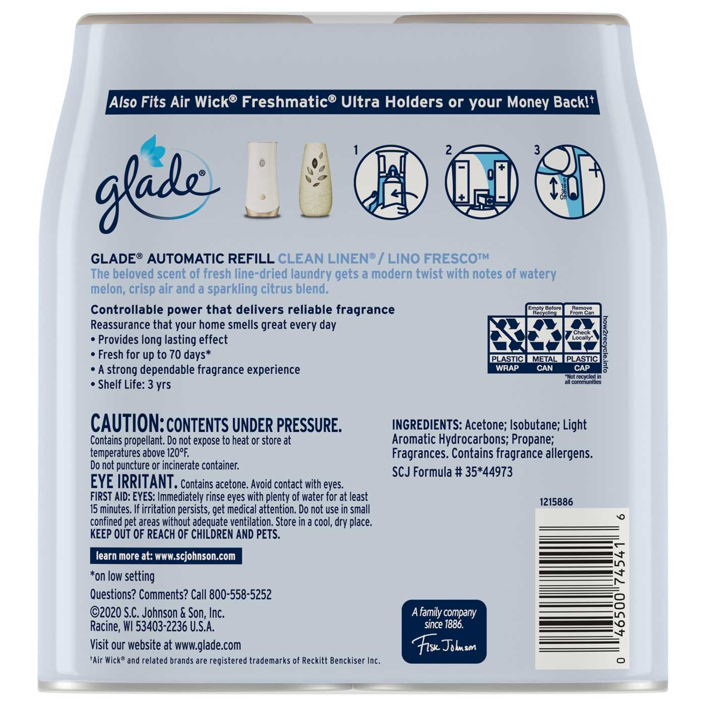 Glade Automatic Spray Refills, Air Freshener, Clean Linen; image 2 of 11