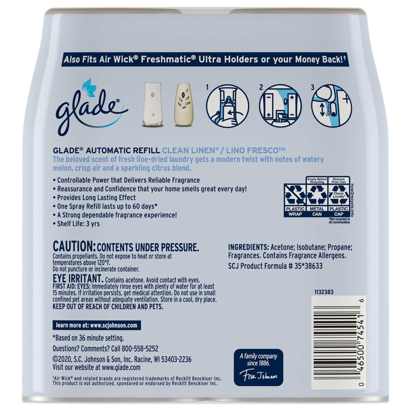Glade Automatic Spray Refills, Value Pack - Clean Linen; image 3 of 3