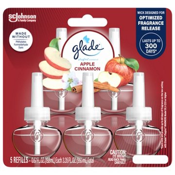 Glade PlugIns Scented Oil Air Freshener Refills - Apple Cinnamon, 5 ct