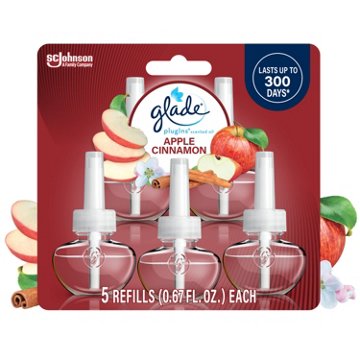Glade PlugIns Scented Oil Air Freshener Refills - Apple Cinnamon, 5 ct