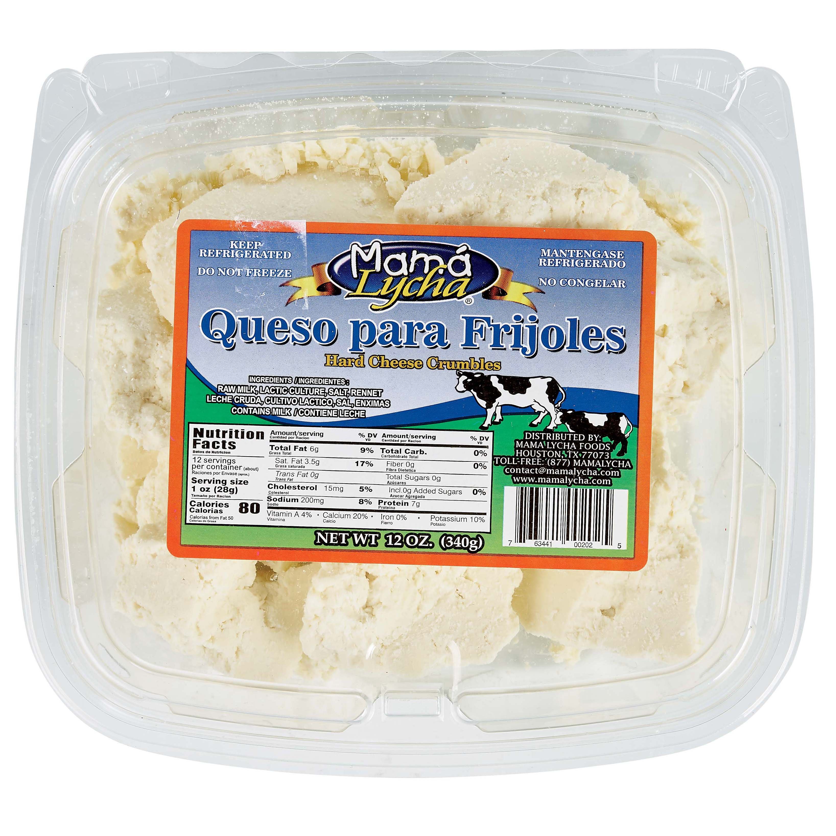 Mamá Lycha Queso Para Frijoles Hard Cheese Crumbles, 12 oz