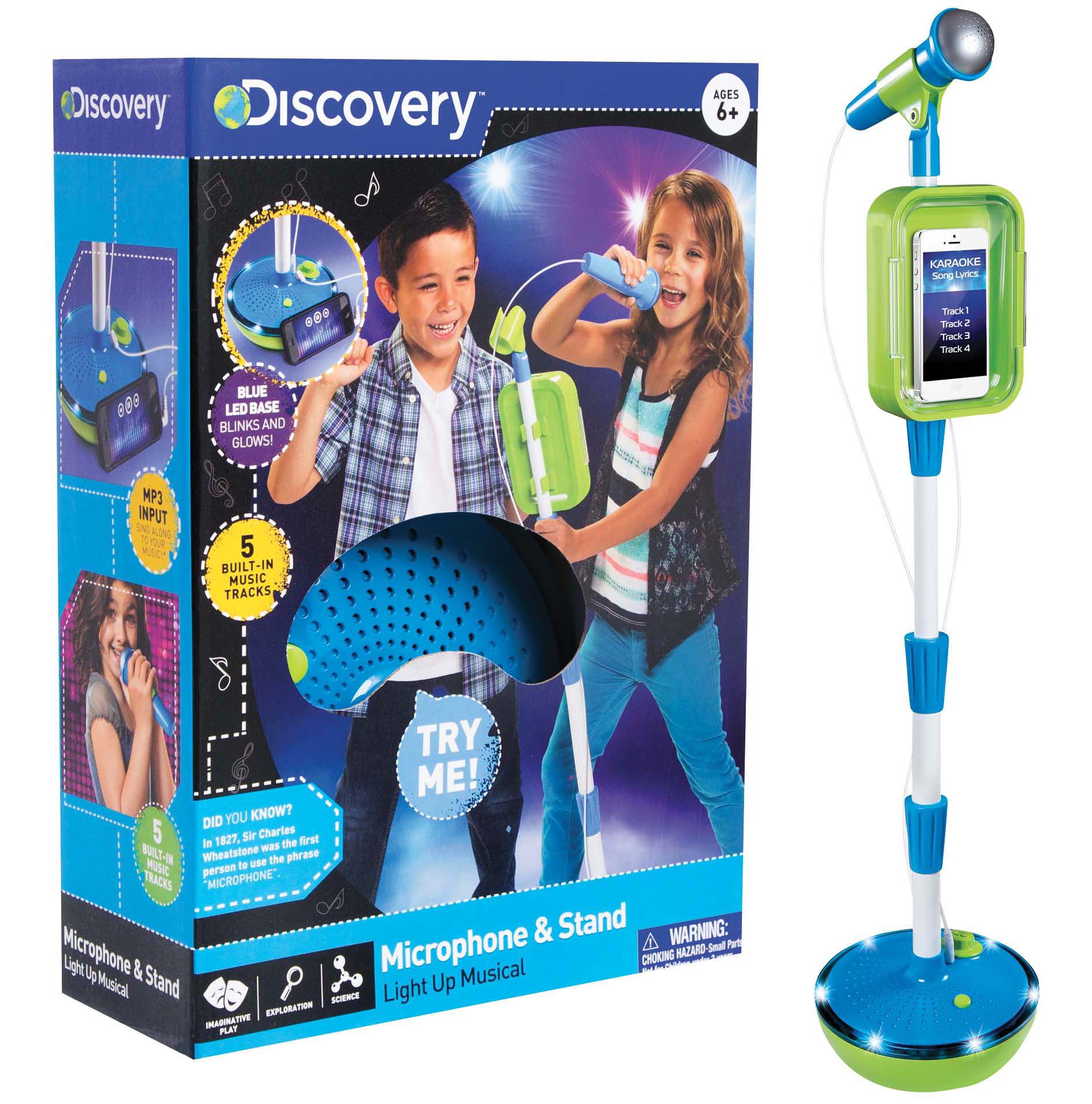Discovery Kids Light-Up Musical Microphone and Stand 