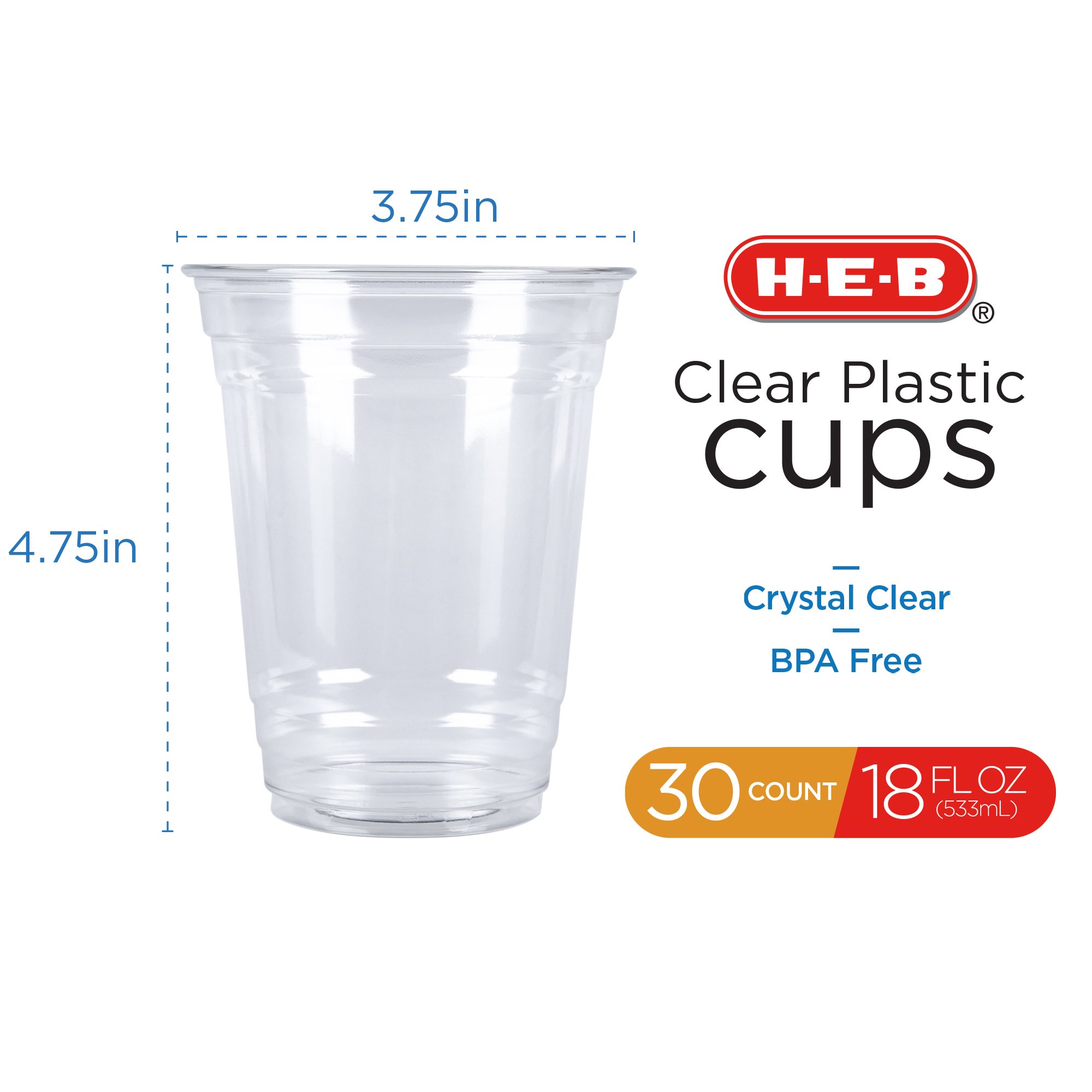 H-E-B 18 oz Clear Plastic Cups - Shop Drinkware at H-E-B