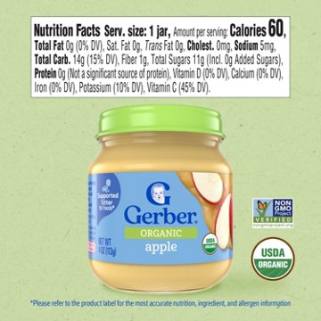 Gerber Organic for Baby 1st Foods - Apple