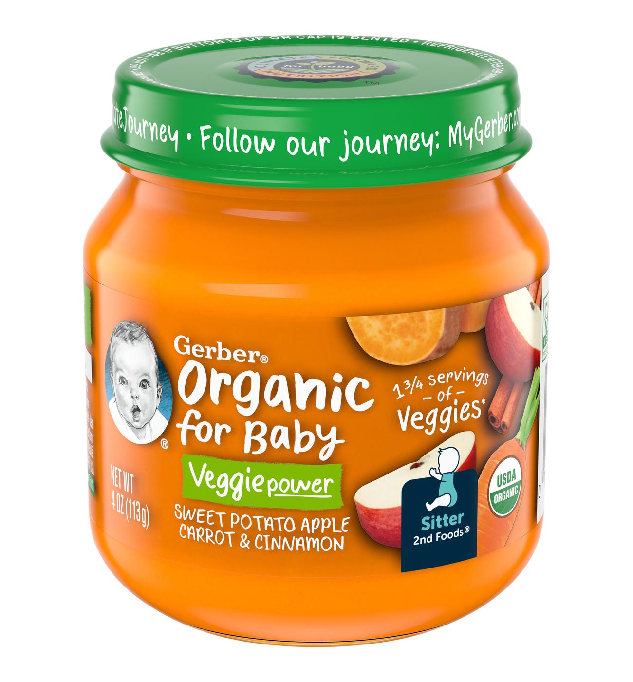 Gerber Organic For Baby 2nd Foods Sweet Potato Apple Carrot Cinnamon