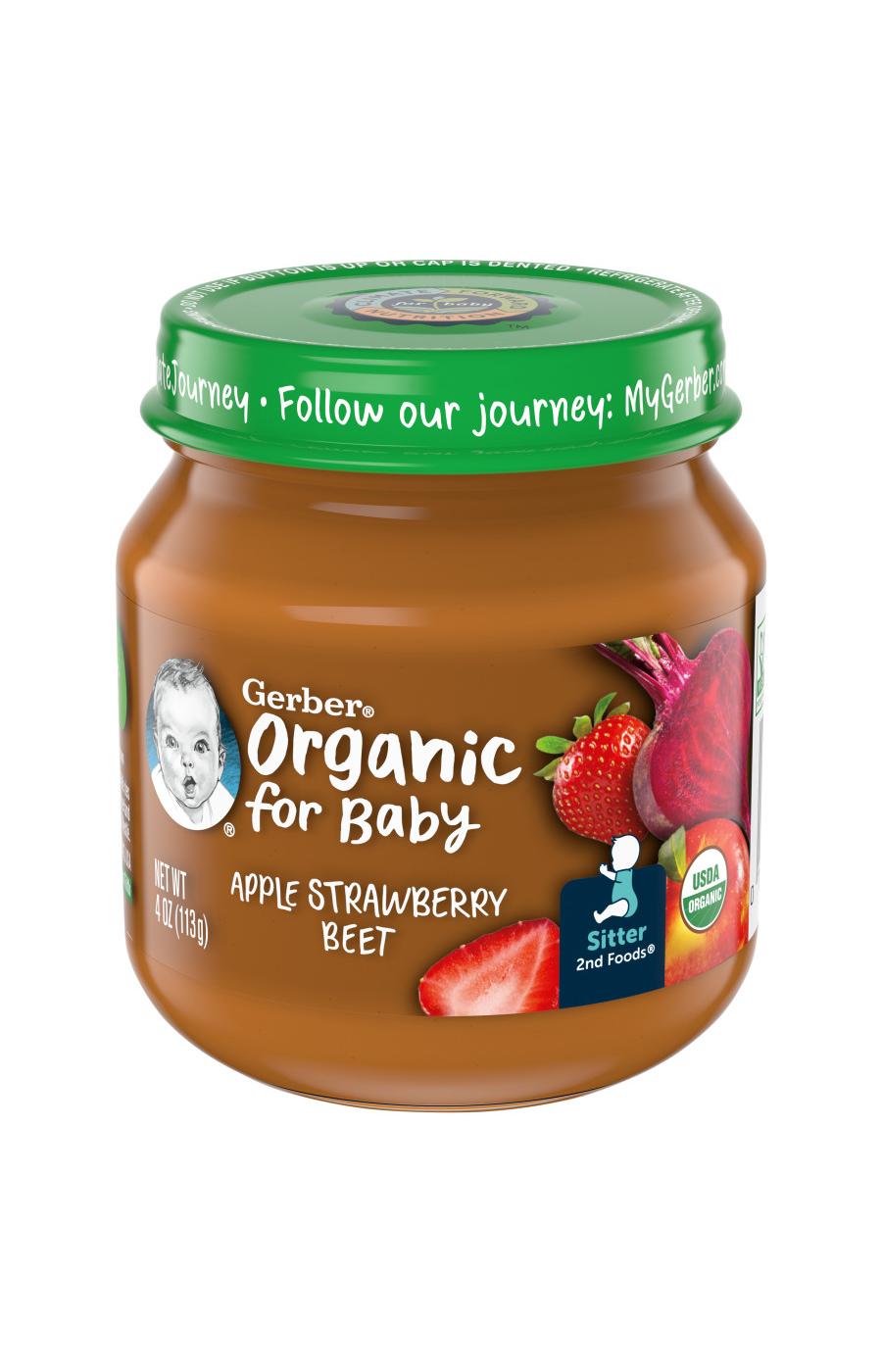 Gerber Organic for Baby 2nd Foods - Apple Strawberry Beet; image 1 of 3