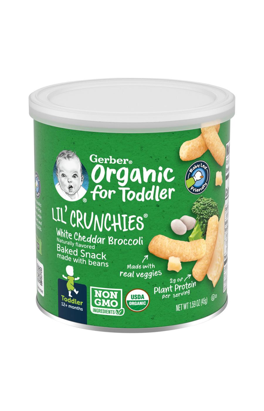 Gerber Organic for Toddler Lil' Crunchies - White Cheddar Broccoli; image 1 of 8