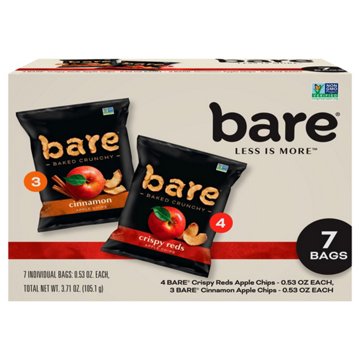 Bare Baked Crunchy Apple Chips Snack Packs, 7 ct