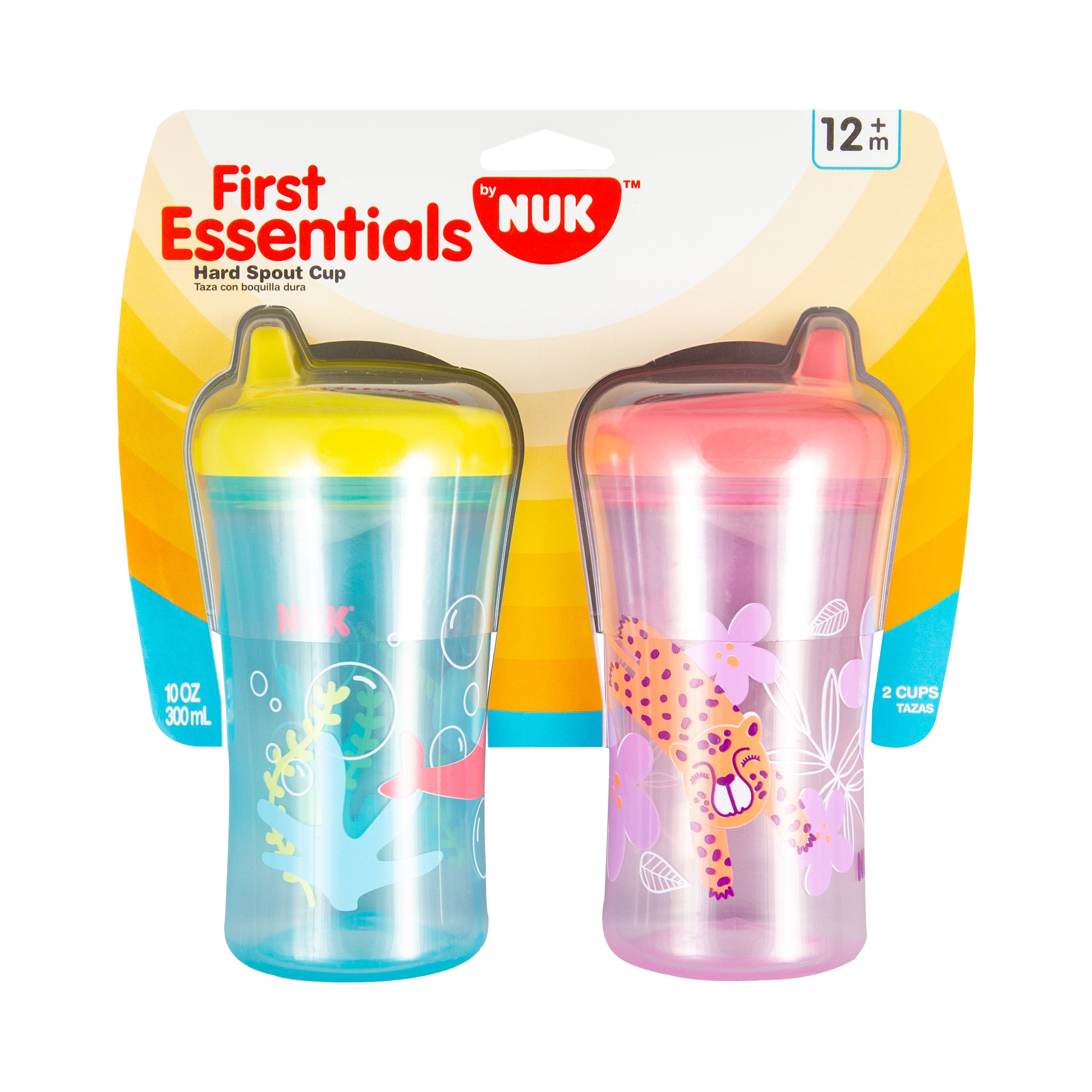 NUK First Essentials Hard Spout Sippy Cups 10oz 4-Pack - BPA-Free Leak-Proof Design