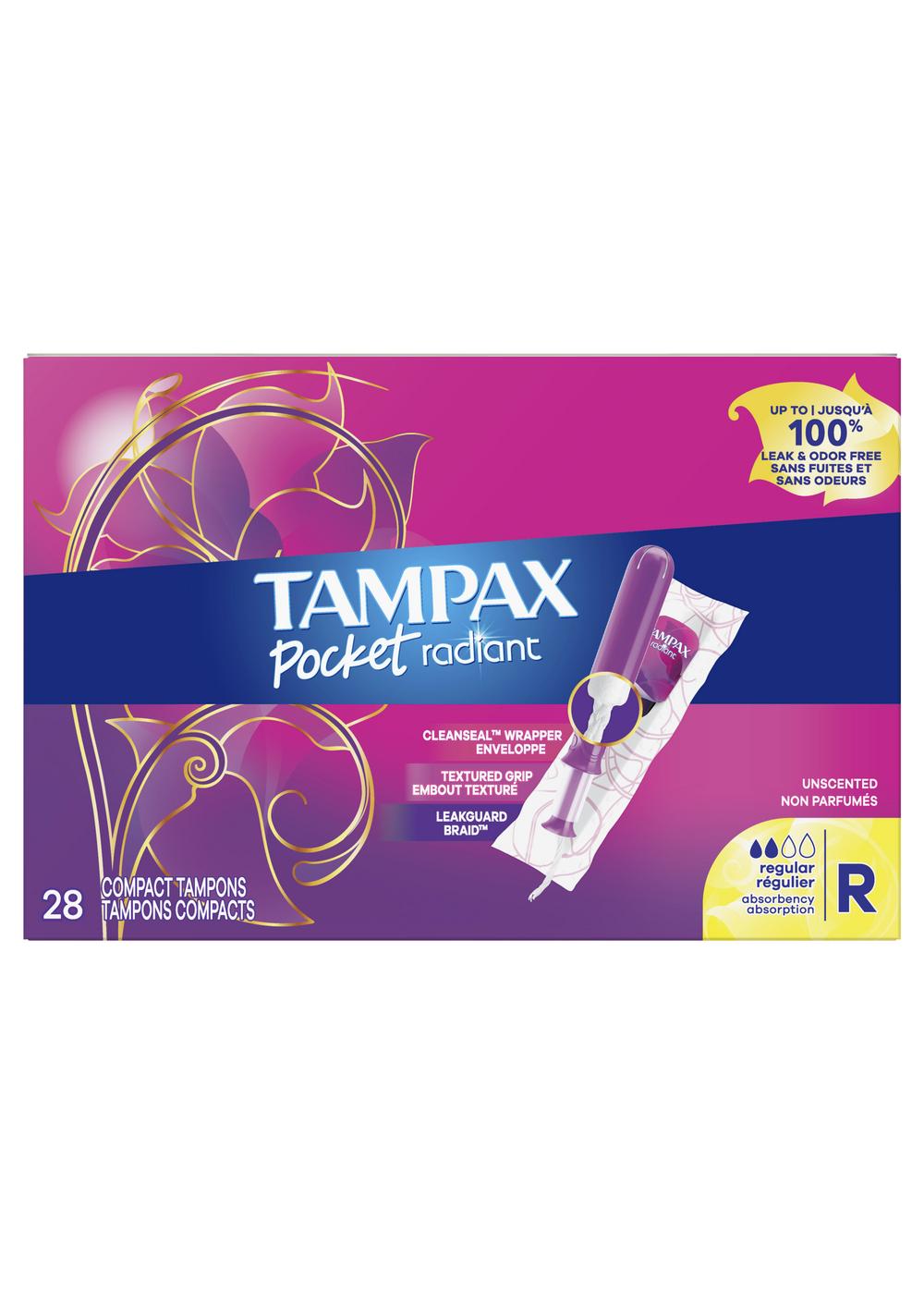 Tampax Pocket Radiant Compact Tampons - Regular ; image 1 of 2