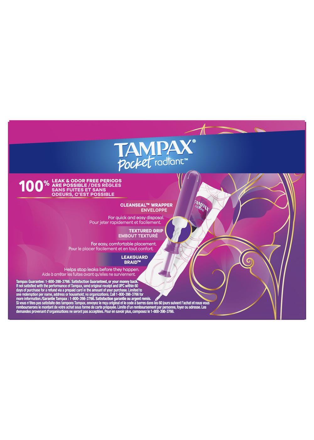 Tampax Pocket Radiant Compact Tampons - Regular ; image 8 of 9