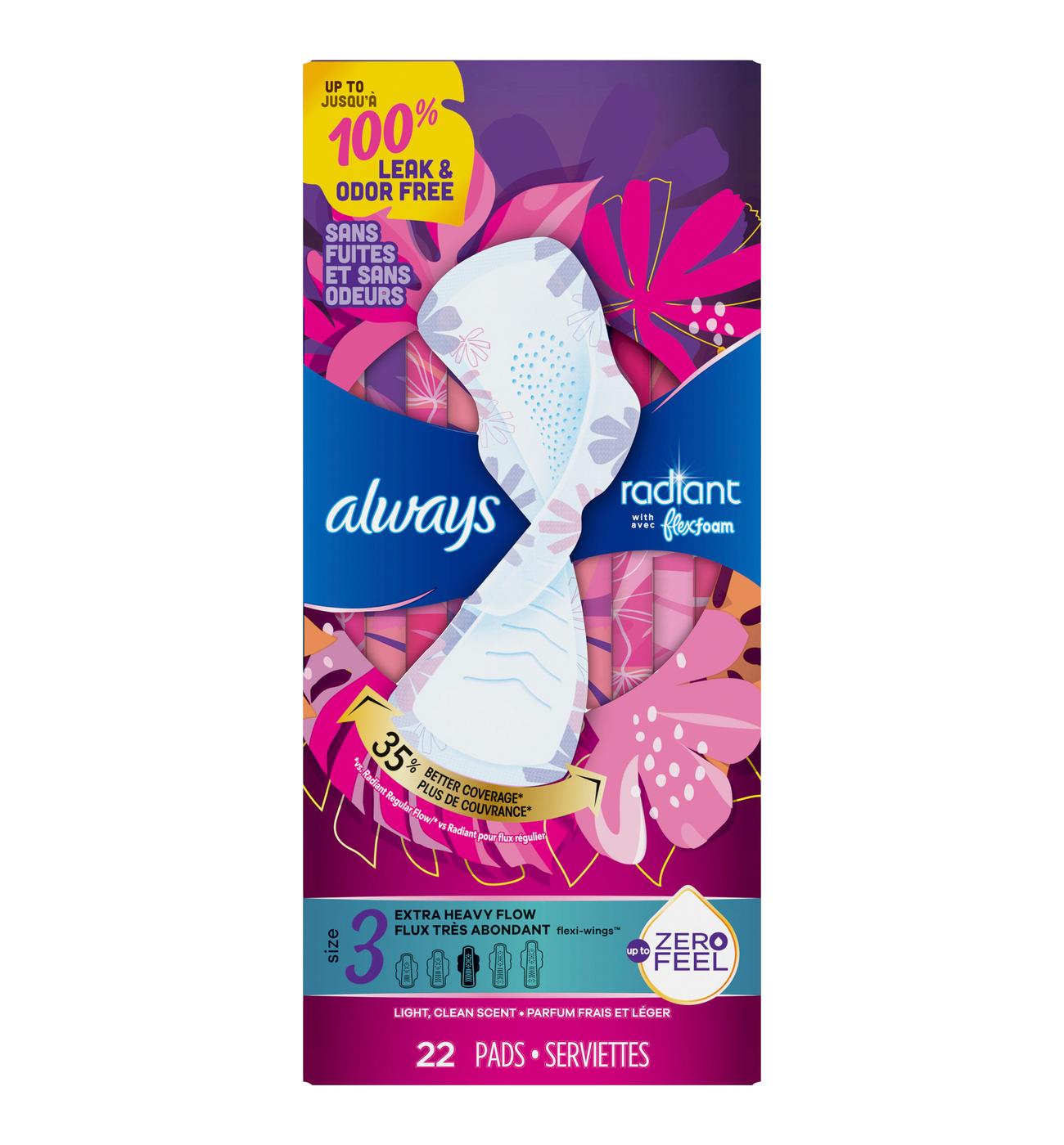 Always Radiant FlexFoam Pads with Wings - Size 3; image 1 of 6