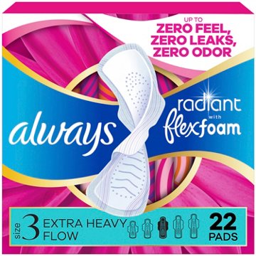 Always Radiant FlexFoam Pads with Wings - Size 3