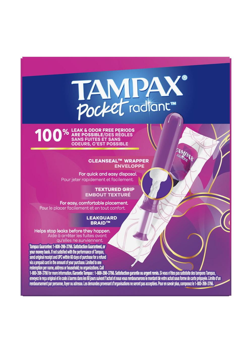 Tampax Pocket Radiant Compact Tampons - Regular; image 8 of 9