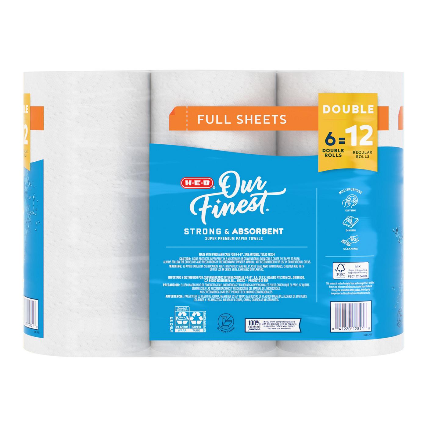 H-E-B Our Finest Full Sheet Paper Towels; image 2 of 2