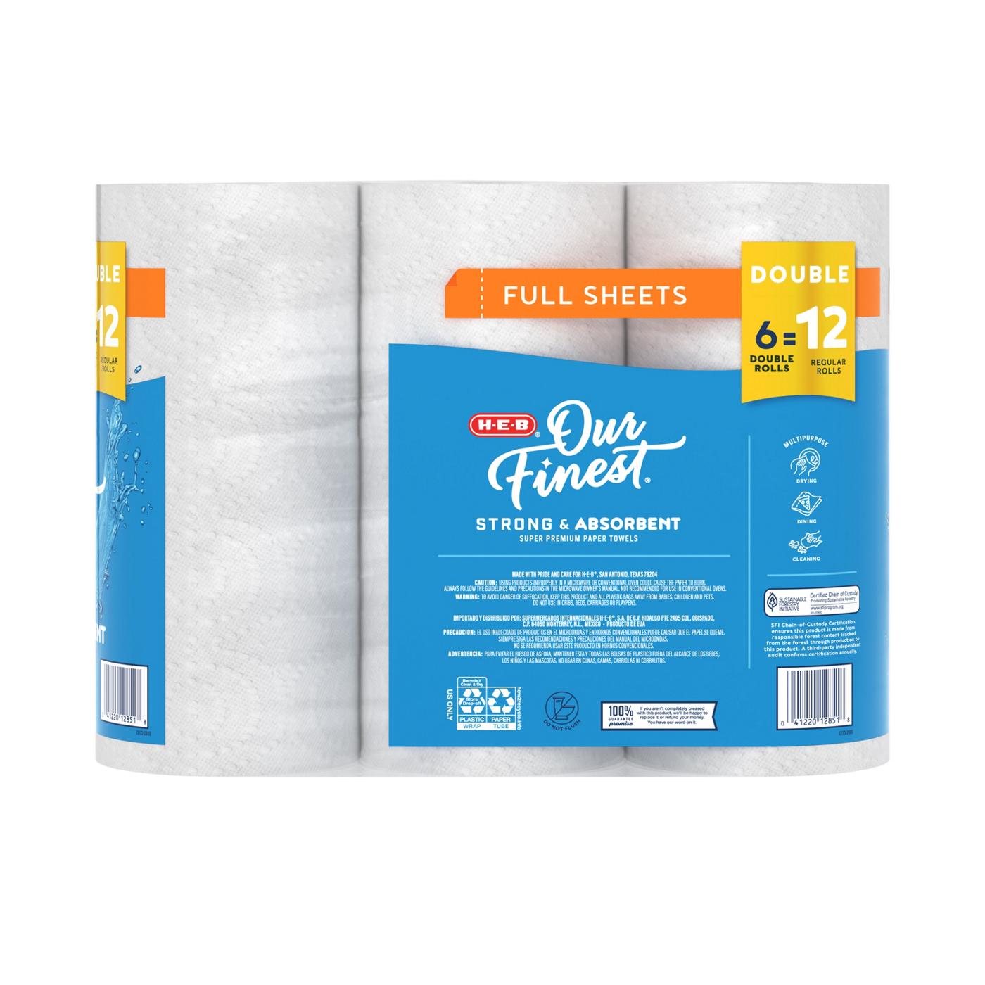 H-E-B Our Finest Full Sheet Paper Towels; image 3 of 5