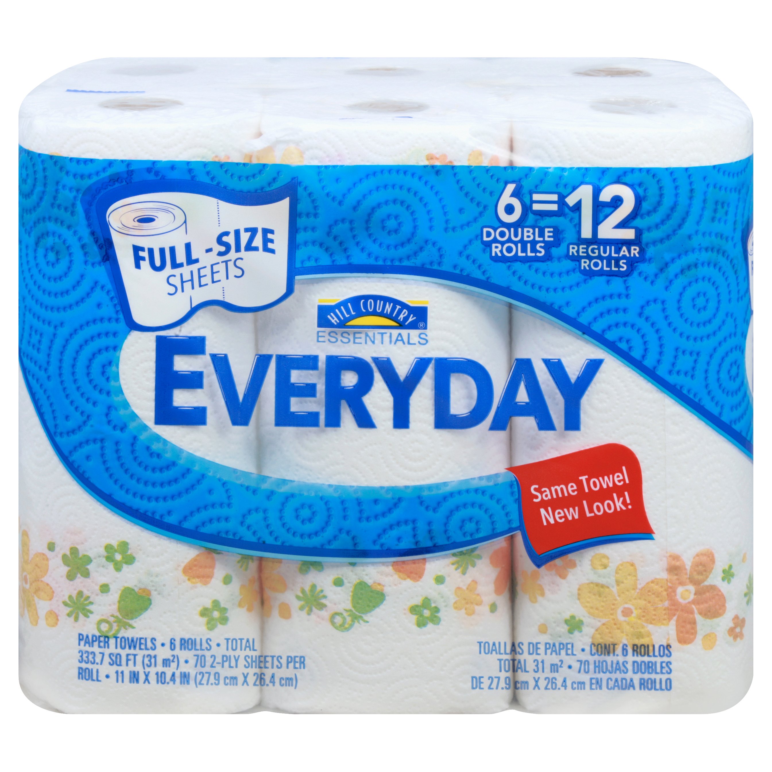 Hill Country Essentials Everyday Full Size Sheets Double Roll Paper Towels Shop Paper towels