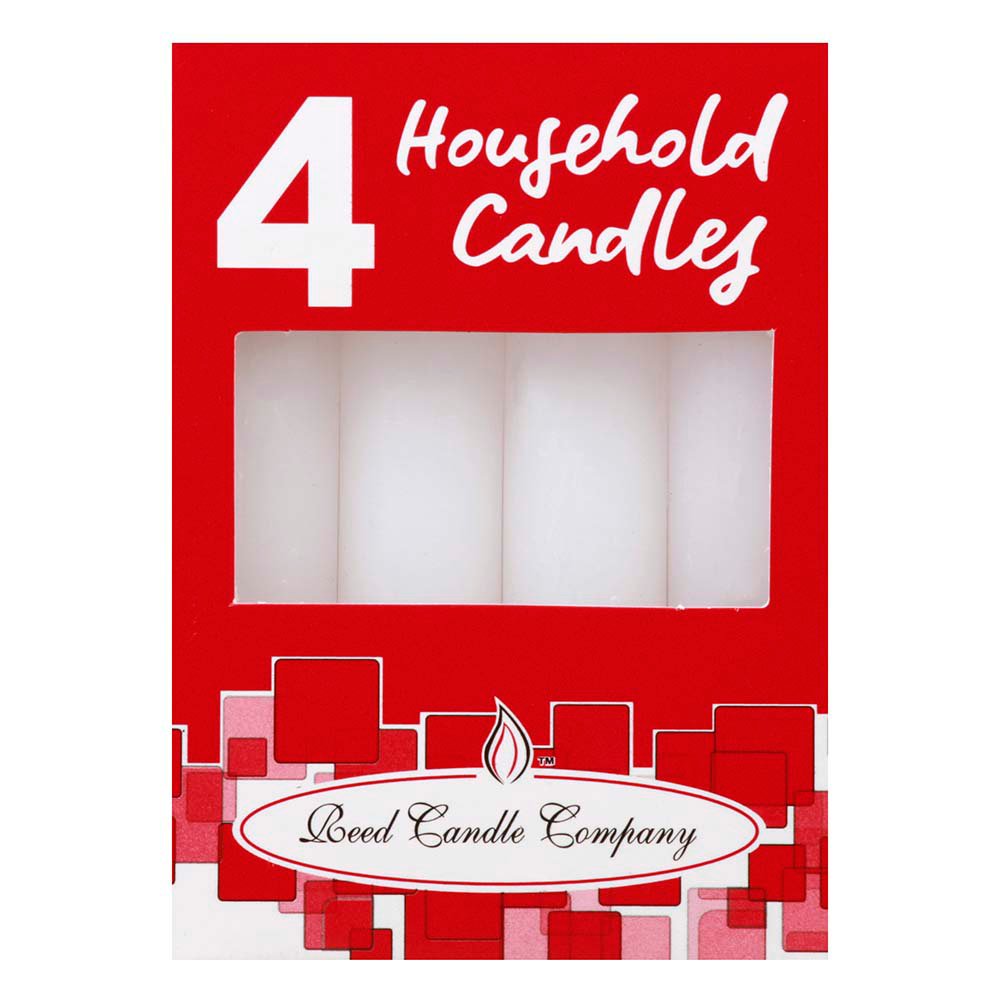 Reed Candle Household Candles - White, 4 Ct, 4"