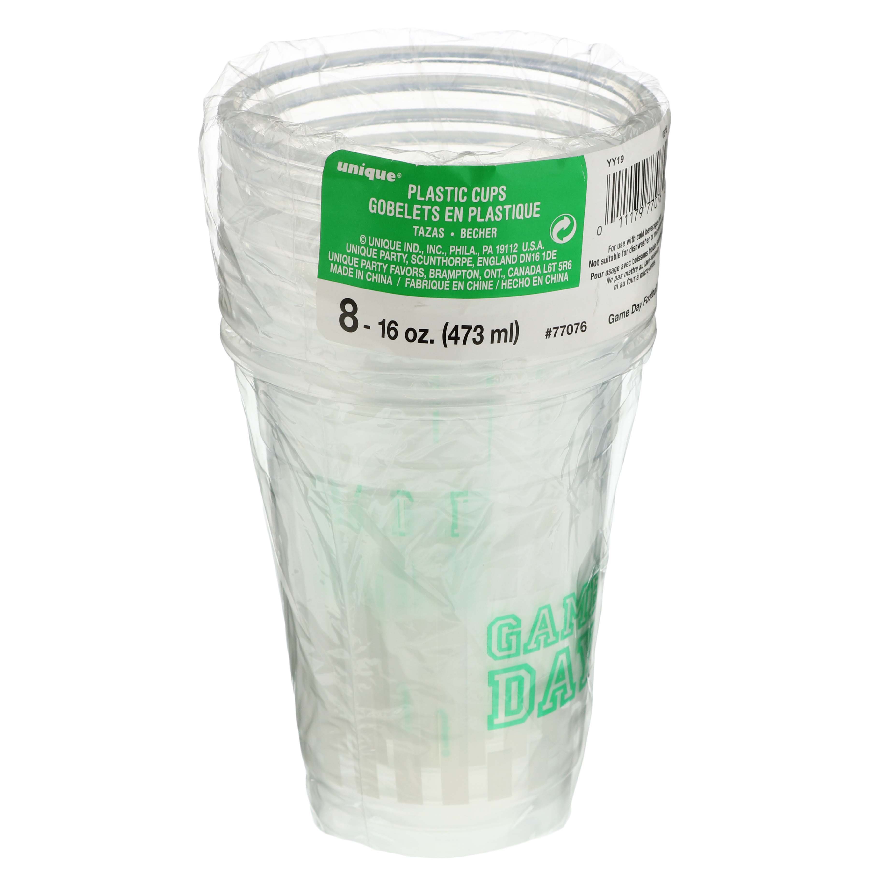 Unique Game Day Football Plastic Cups, 16 oz Shop Disposable