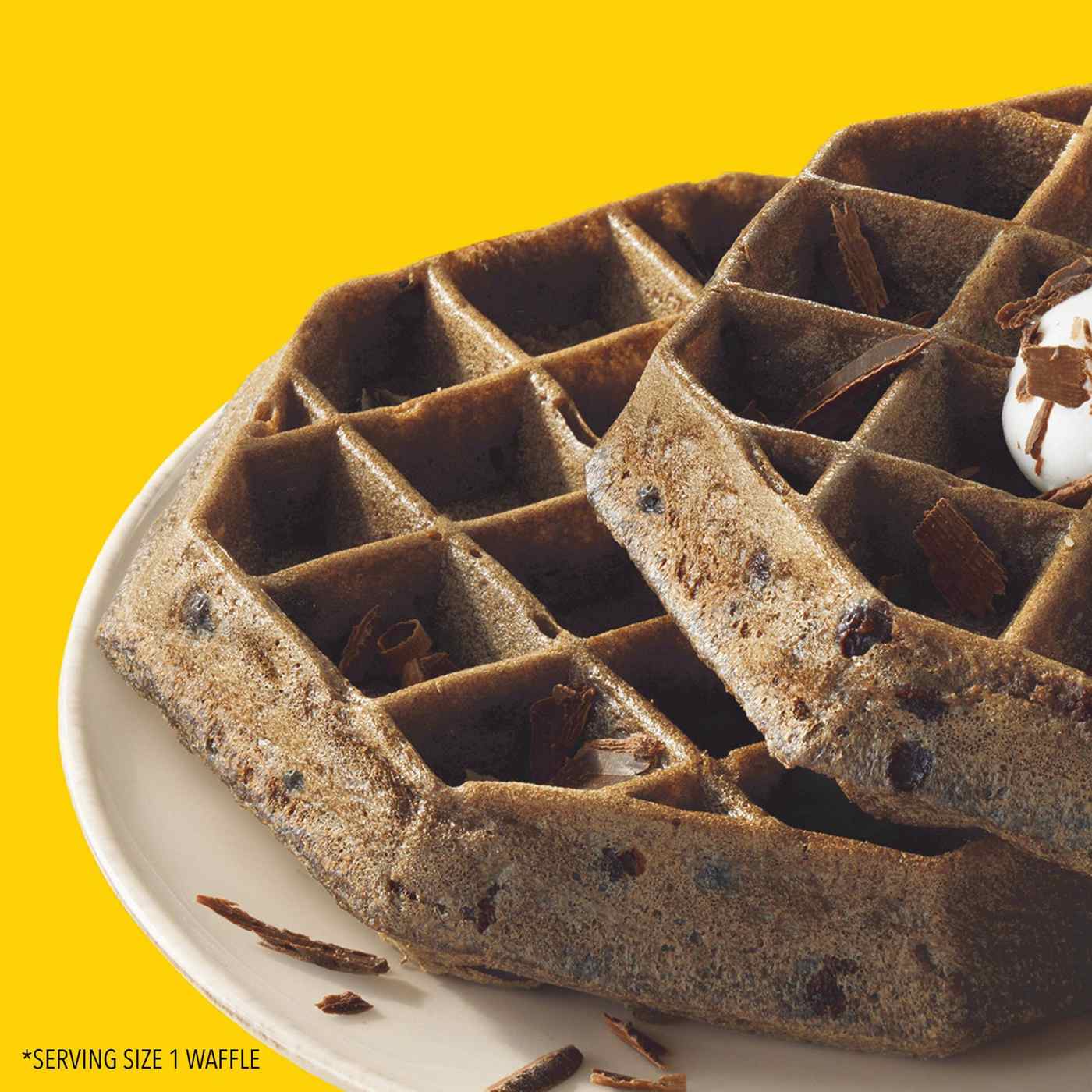 Eggo Thick and Fluffy Double Chocolatey Frozen Waffles, 11.6 oz; image 2 of 4