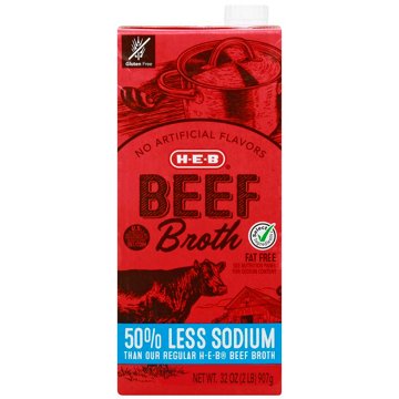 H-E-B Reduced Sodium Beef Broth, 32 oz