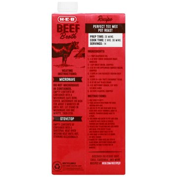 H-E-B Reduced Sodium Beef Broth, 32 oz
