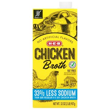 H-E-B Reduced Sodium Chicken Broth, 32 oz