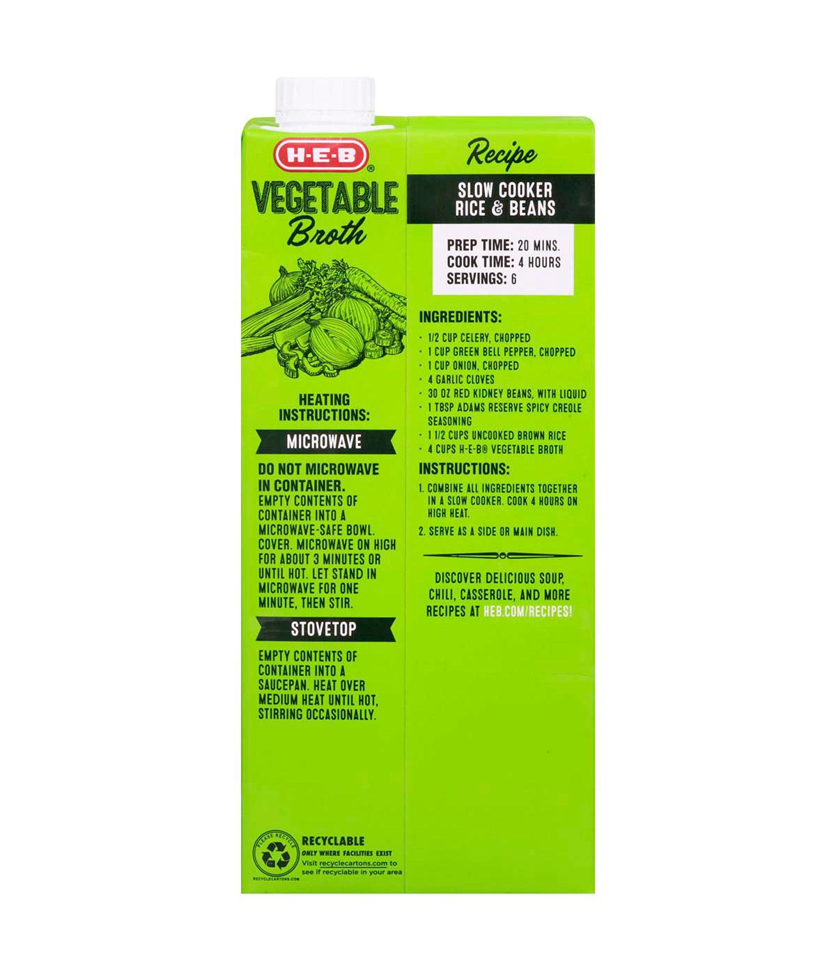 H-E-B Vegetable Broth; image 6 of 6