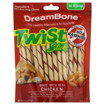 DreamBone Chicken Twist Sticks, 50 ct