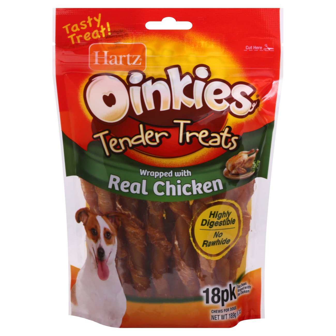 Hartz Oinkies Tender Treats with Chicken Dog Treats Shop Bones