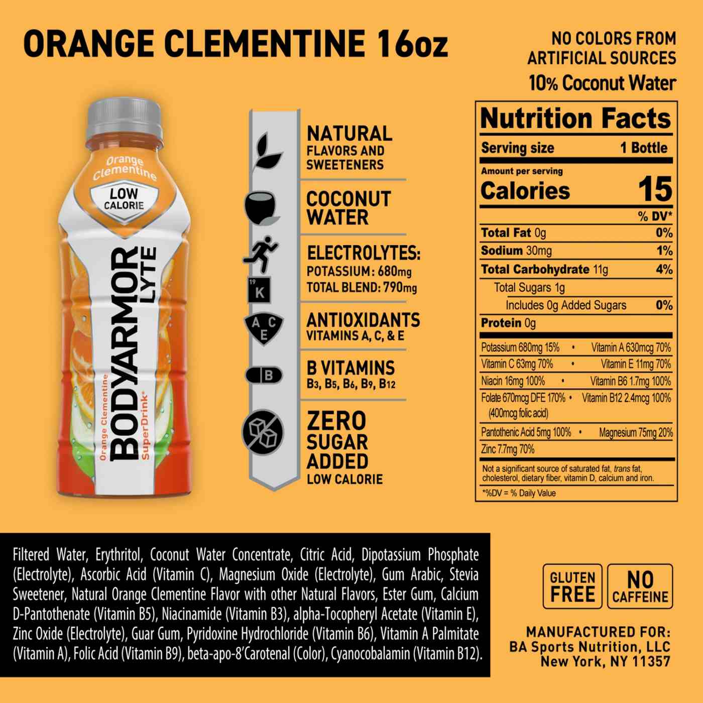 BODYARMOR Lyte Sports Drink Orange Clementine; image 7 of 7