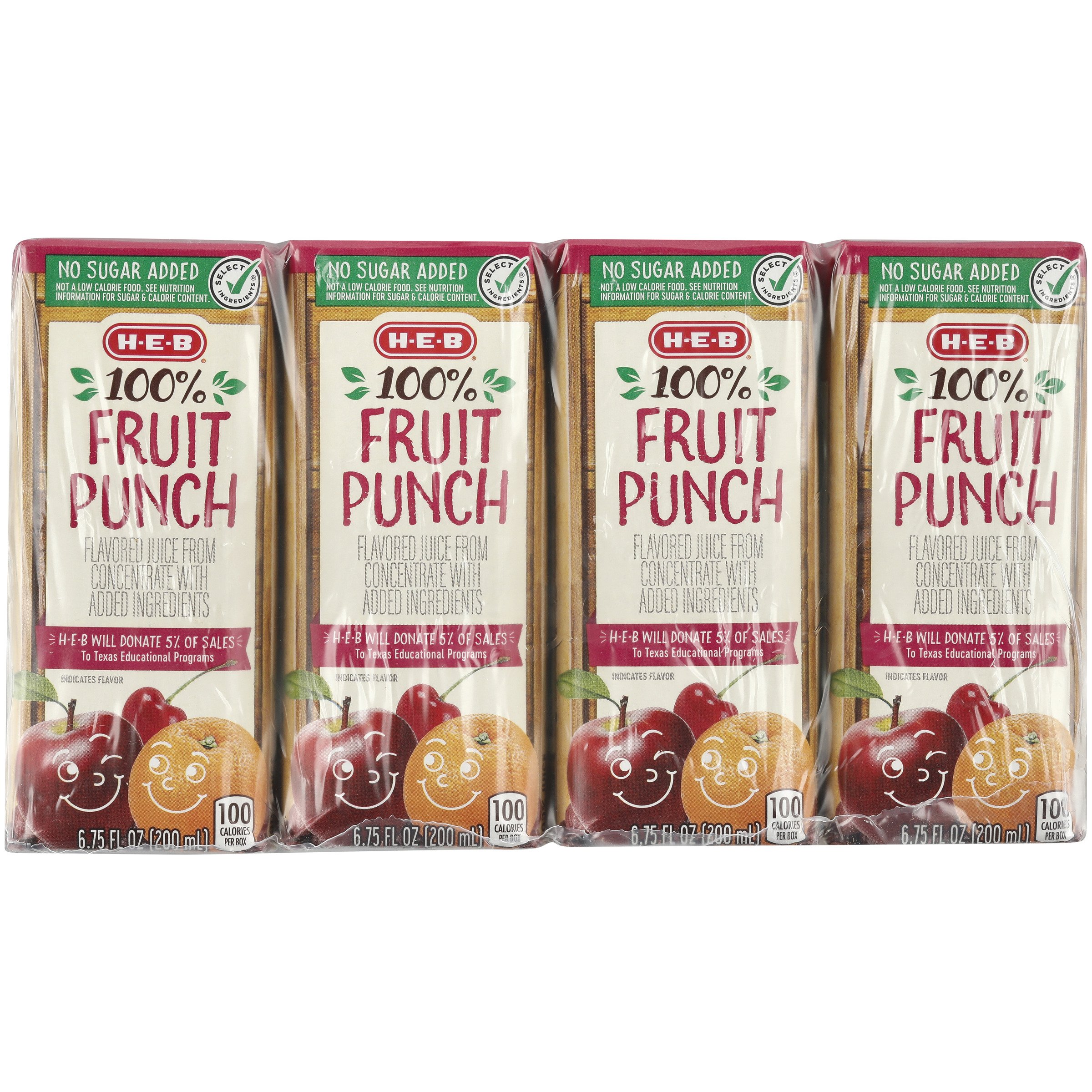 H E B Fruit Punch 100 Juice 675 Oz Boxes Shop Juice At H E B