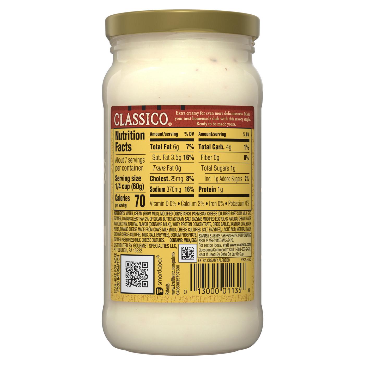 Classico Extra Creamy Alfredo Pasta Sauce; image 5 of 5