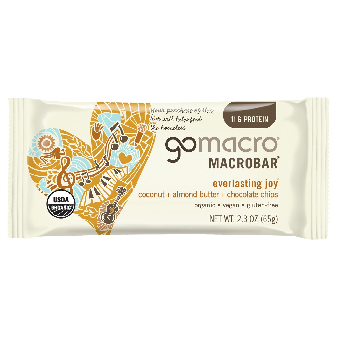 GoMacro 11g Protein Macrobar Coconut + Almond Butter + Chocolate Chip Shop Granola & snack
