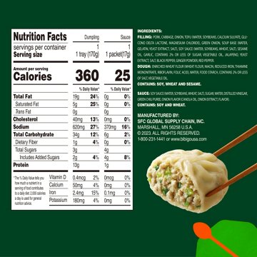 bibigo Frozen Pork & Vegetable Steamed Dumplings, 6.6 oz