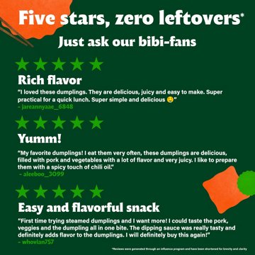 bibigo Frozen Pork & Vegetable Steamed Dumplings, 6.6 oz