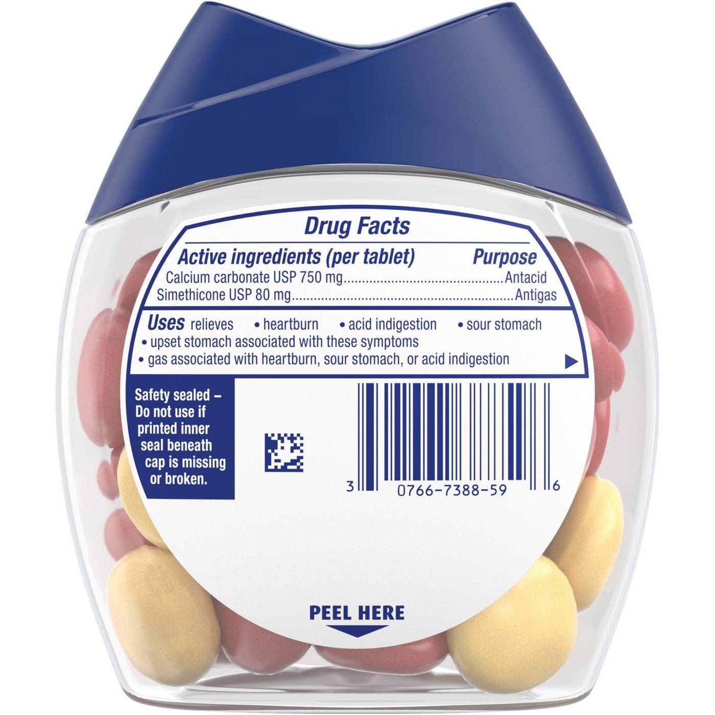 Tums Chewy Bites Lemon and Strawberry Antacid Tablets; image 7 of 8