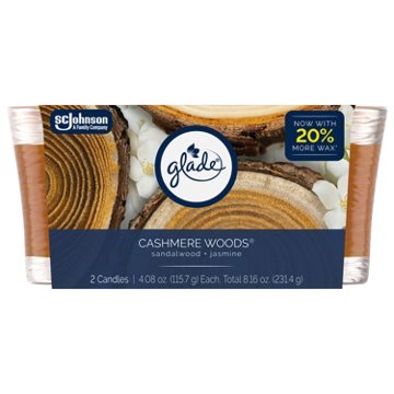 Glade Cashmere Woods Candle Value Pack, 2 pk
